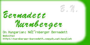 bernadett nurnberger business card